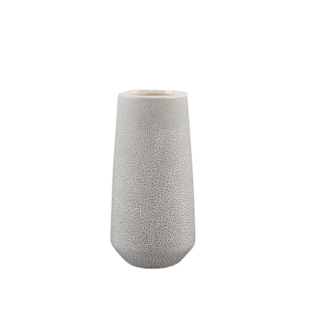 Conservatorio 8' H Leather Finish Ceramic Vase Planter, Grey CO2954977